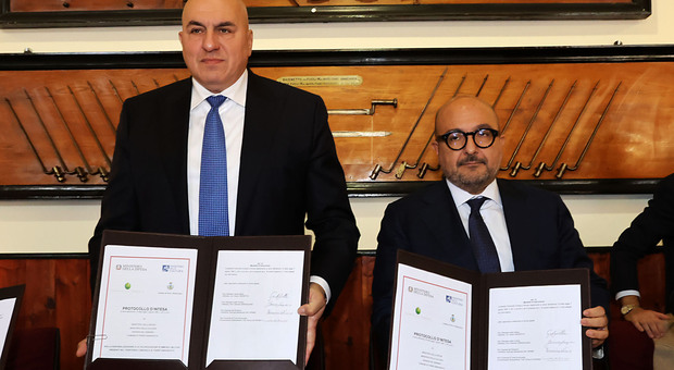 La firma del protocollo con i ministri Sangiuliano e Crosetto