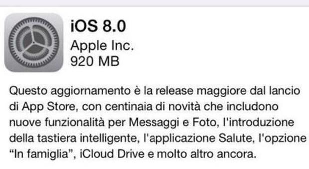 iOS 8 è disponibile, ecco come effettuare ​il download del sistema operativo Apple