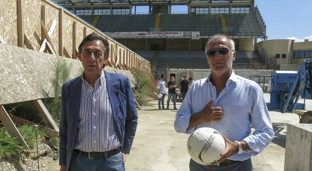Sergio Giordani e Diego Bonavina soddisfatti dell'andamento dei lavori allo stadio