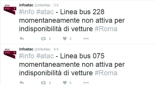 Roma, Atac sospende linee per mancanza di vetture