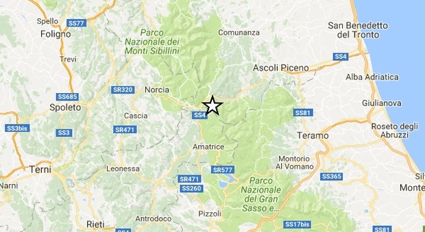 Rieti, terremoto, scosse nella notte nell'Italia centrale fino a 2.2, nel reatino fino a 2.1