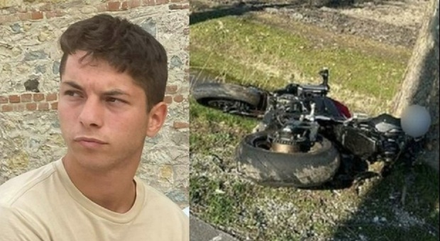 Edoardo Bernardi sbanda con la moto e finisce contro un platano: morto a 19 anni. La mamma ricoverata per un malore