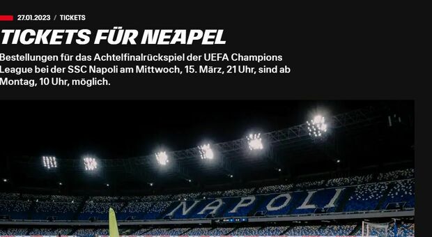 L'Eintracht ai suoi tifosi: «Non soggiornate in hotel a Napoli da soli»