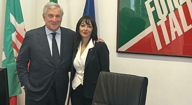 Sonia Palmeri con Antonio Tajani