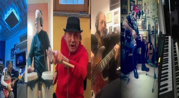 Tullio De Piscopo e i Corona Band nel videoclip Acchiappa a 'stu virùs