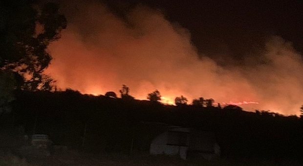 Inferno a Tarquinia, bruciano ettari di vegetazione