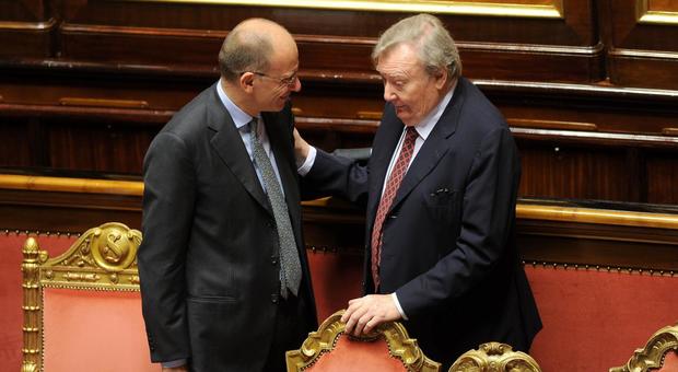 Carlo Rubbia in Senato con Enrico Letta