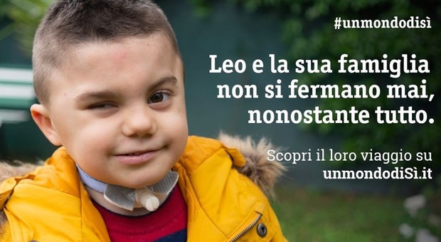 "Adotta un mondo di sì", la campagna della Lega del Filo d'Oro: protagonista il piccolo Leo, 5 anni, con la sindrome di Charge