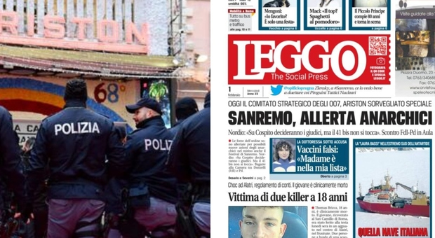 Sanremo 2023, allarme anarchici: la città si blinda con 250 agenti per il timore di azioni