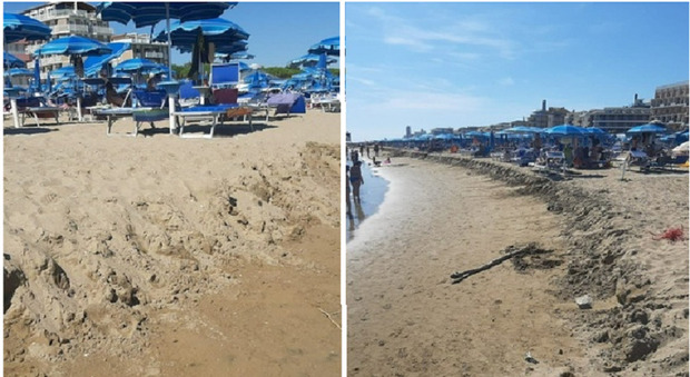 Jesolo, "crolla" la spiaggia mangiata dalla bufera: «Maxi dislivello tra i lettini e il mare»