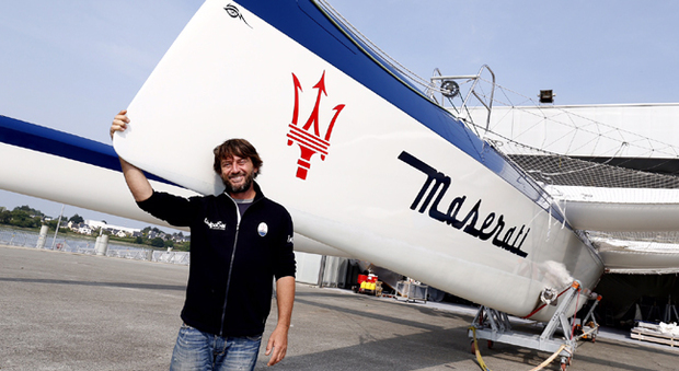Lo skipper Giovanni Soldini con il trimarano Maserati