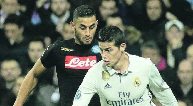 Faouzi Ghoulam a Madrid contro James Rodriguez