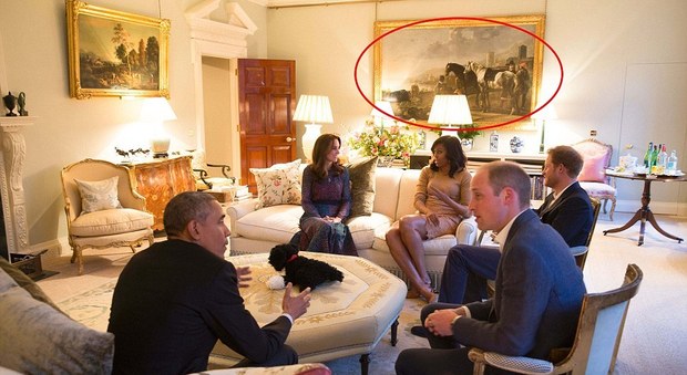 Obama a cena con William e Kate: il quadro con la scritta "negro" viene nascosto
