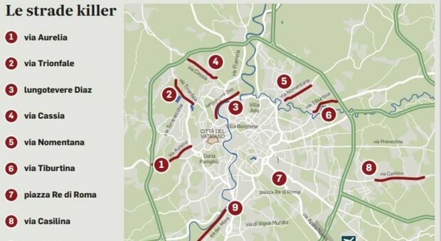 Incidenti a Roma, un morto ogni due giorni sulle strade della Capitale: la mappa del pericolo
