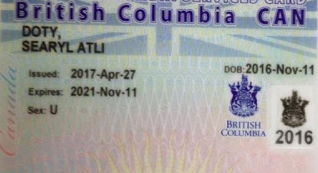 Canada, bambino registrato senza specificare il sesso su un documento ufficiale