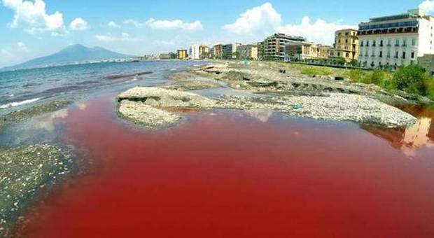 Mare rosso a Castellammare di Stabia: versata vernice. Preso il responsabile