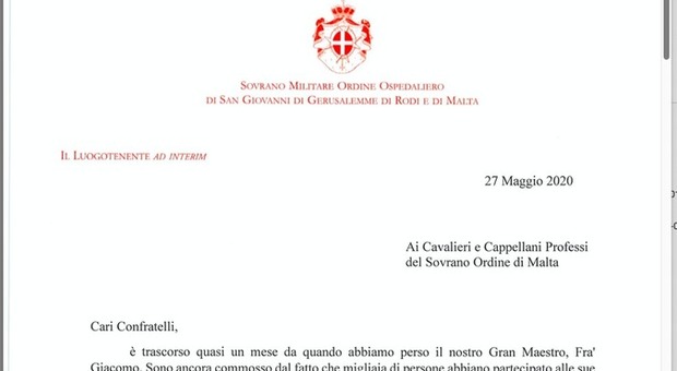 Ordine di Malta, il Covid complica l'elezione del Gran Maestro: redde rationem slitta a novembre