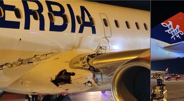 Aereo Air Serbia costretto ad atterraggio d'emergenza: gravi danni dopo aver colpito dei pali durante il decollo