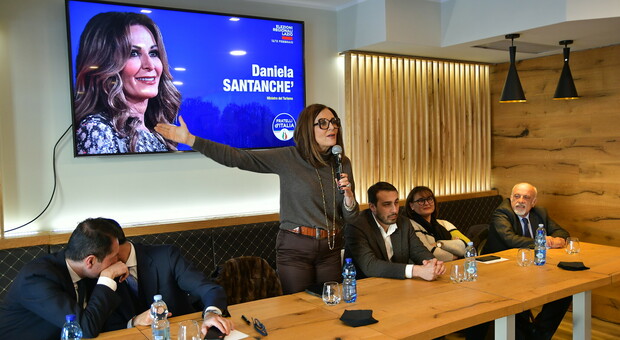 Il ministro del Turismo Daniela Santanchè al Terminillo (foto Meloccaro)