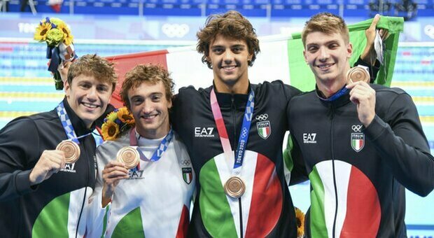 Tokyo 2020, la staffetta mista maschile 4X100 dell'Italia prende uno storico bronzo. Paltrinieri quarto nel 1.500 sl