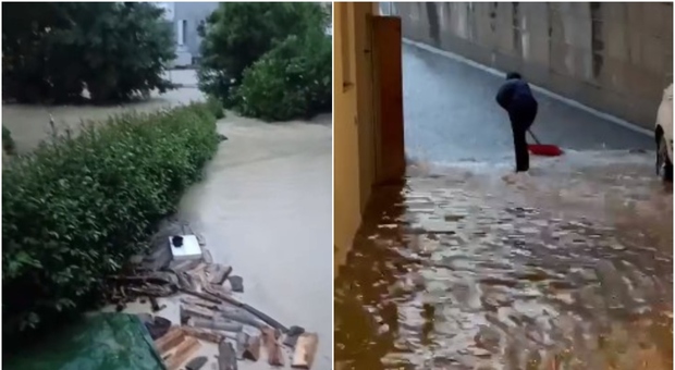 Maltempo a Macerata, bomba d'acqua sulla città: persone evacuate. Il Comune: «Salire ai piani alti»