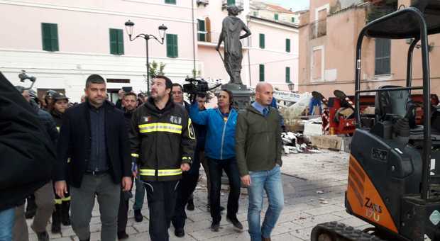 Maltempo, il sopralluogo del ministro Salvini a Terracina