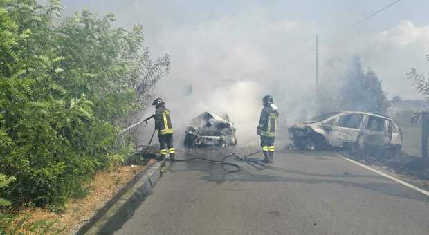Incidente e auto in fiamme nel Casertano, cinque feriti: tre bambini in ospedale