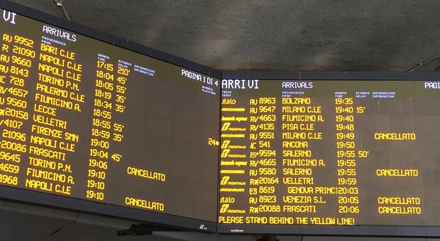 Treni, lunedì di forti disagi sui regionali per Frosinone, Ciampino, Latina e Pescara: tutte le tratte interessate