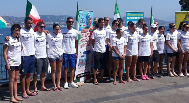 I partecipanti alla Capri-Napoli oggi alla gara sprint di Baia