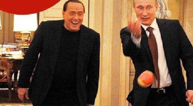 Berlusconi e Putin giocano con Dudù: la foto fa il giro del mondo