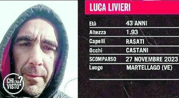 Luca Livieri scomparso il 27 novembre, il caso a Chi l'ha Visto? Giallo sui 7.000 euro in meno sul conto