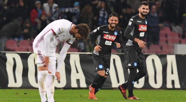 Napoli-Milan 2-1: Insigne dimentica la Nazionale e fa volare Sarri