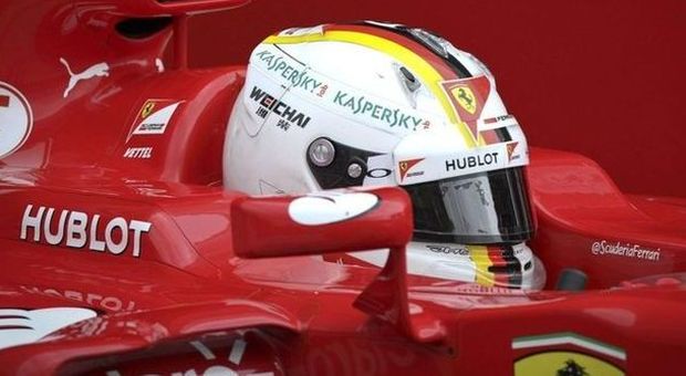 Sebastian Vettel a bordo della sua Ferrari