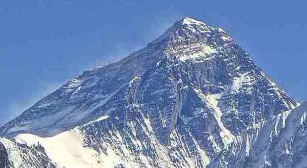 La cima dell'Everest, la montagna più alta del mondo