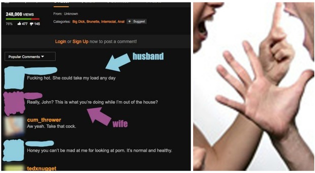 La lite tra marito e moglie su Pornhub