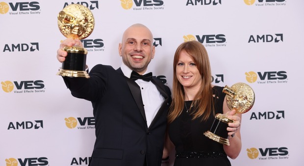 Andrea De Martis con Rachel Williams premiati ai Ves Award