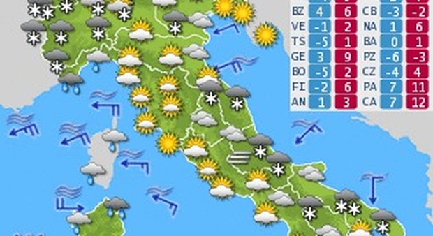L'Italia nella morsa del gelo per i prossimi giorni: la neve arriverà anche al Nord