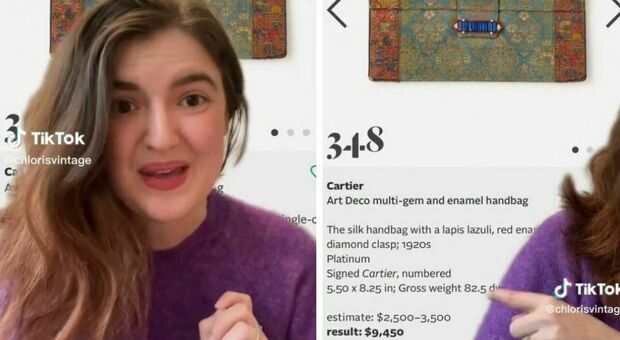 Compra una borsa art déco sul web a 1 euro e la rivende all'asta a 10mila euro: su TikTok il video dell'incredibile affare