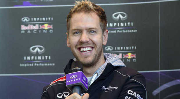 Il campione del mondo Sebastian Vettel durante la visita alla Infiniti Usa