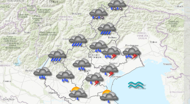 Piogge in Veneto e Friuli