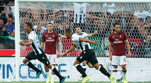 Esordio amaro per Giampaolo, Milan sconfitto dall'Udinese 1-0