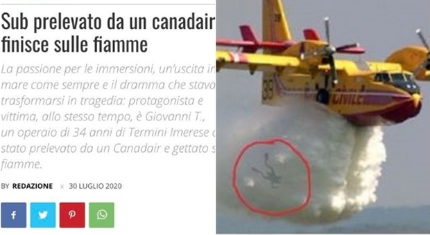 «Sub pescato da Canadair e gettato nelle fiamme», la fake-news di nuovo smascherata dai Vigili del Fuoco