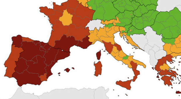 Covid, la mappa del rischio Ue: diventa rossa anche la Calabria