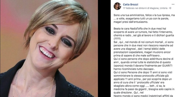 "Nadia Toffa, i malati di cancro non sono fighi": il post di Catia su Facebook fa 100mila condivisioni