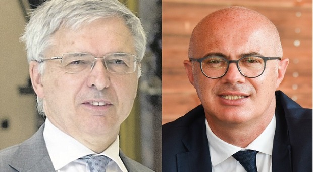 A sinistra il ministro dell'economia Daniele Franco a destra quello per i Rapporti con il Parlamento D'Incà