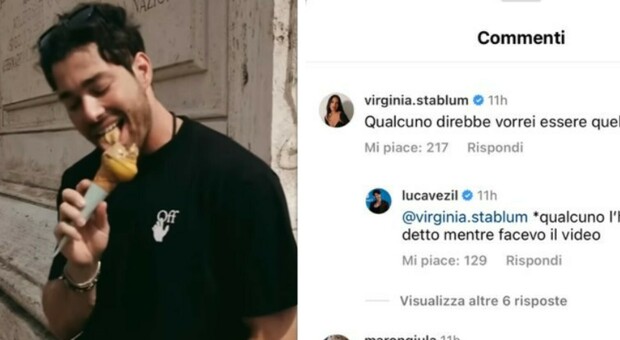 Luca Vezil e Virginia Stablum è amore? Il commento di lei spiazza i fan: «Vorrei essere quel gelato»