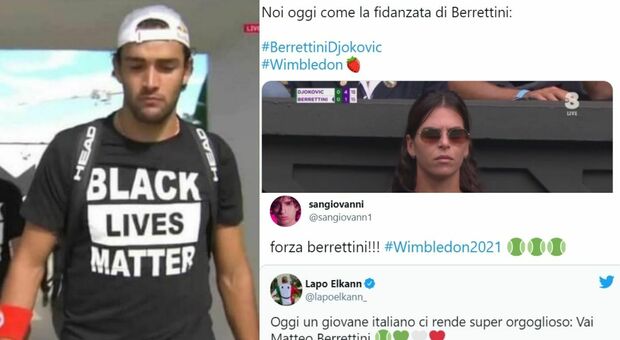 Djokovic-Berrettini, i social applaudono la maglia "Black Lives Matter" di Matteo