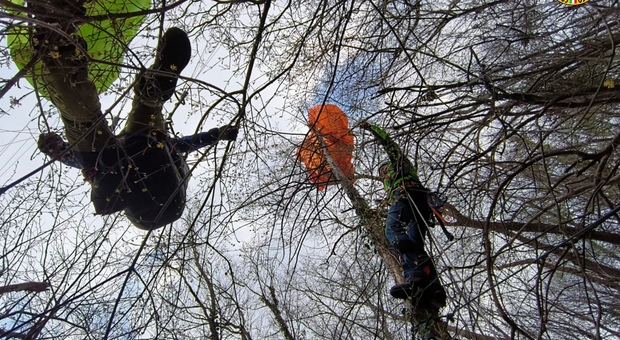 Borso del Grappa. Rimane incastrato con il parapendio tra gli alberi, tedesco salvato dal soccorso alpino
