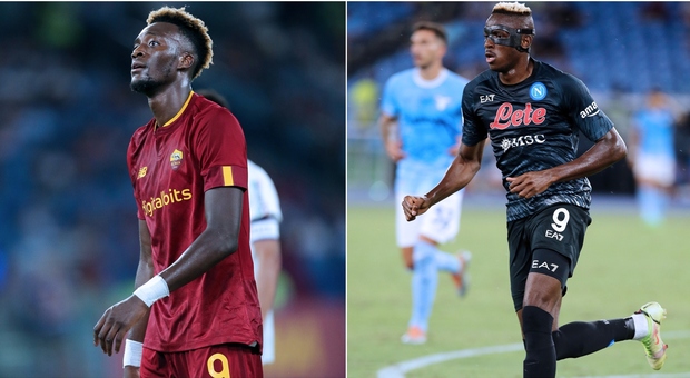 Roma-Napoli, Abraham e Osimhen i giganti del gol: vogliono tornare a essere decisivi