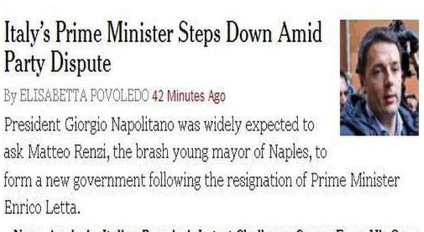 Renzi, la gaffe del New York Times: «Matteo è il sindaco di Napoli». Guarda